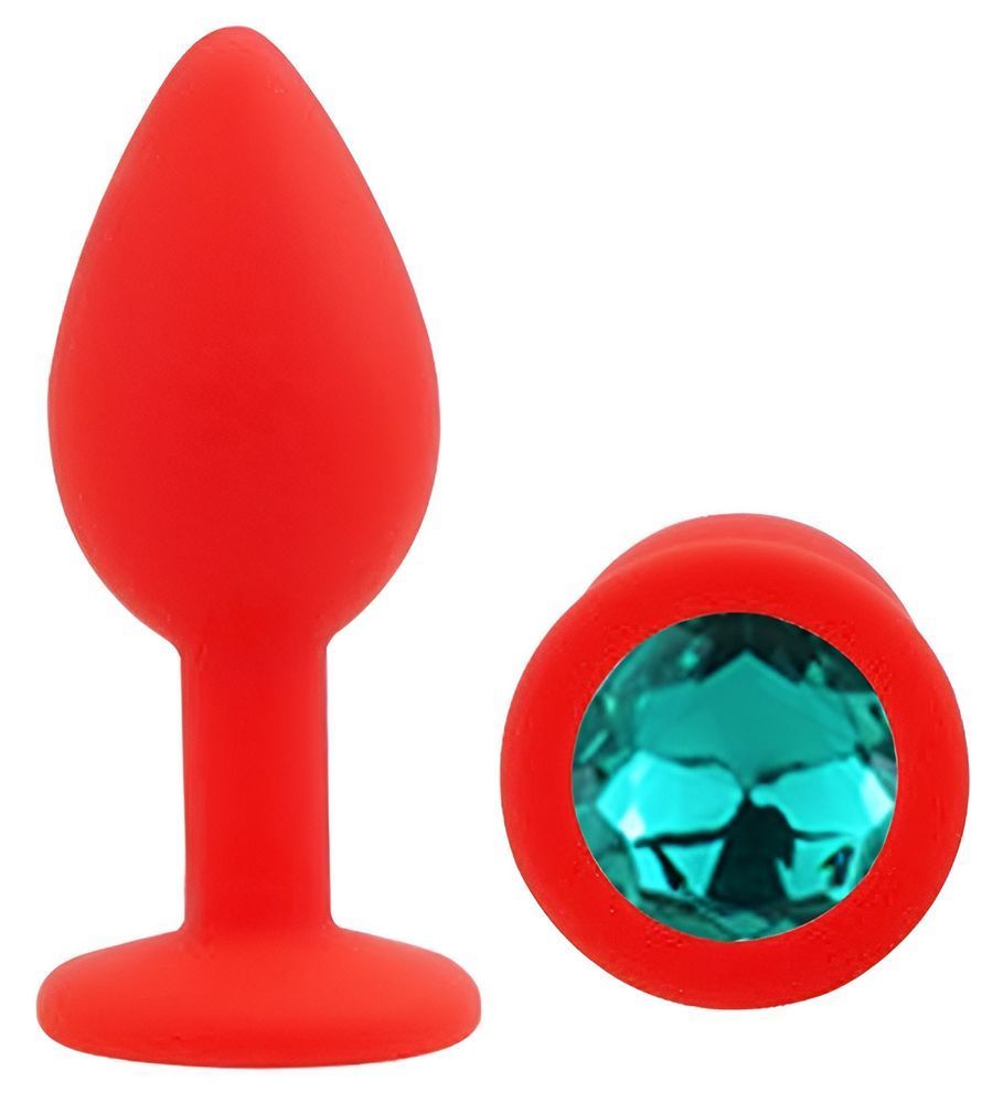 Силиконовая анальная пробка EGZO - Silicone Red Round Plug Marine, size S, Красный