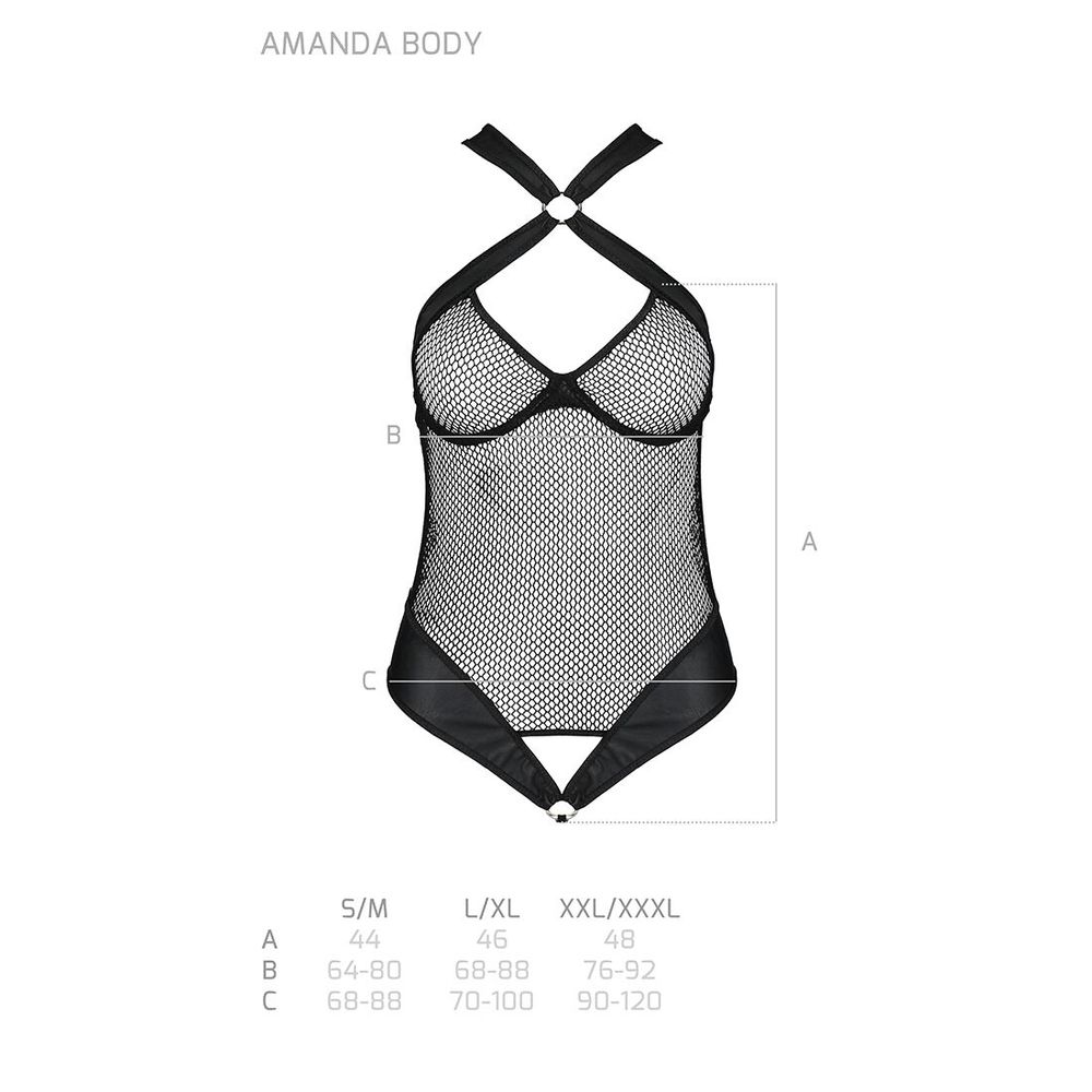 Сетчатый боди с халтером Amanda Body black L/XL - Passion