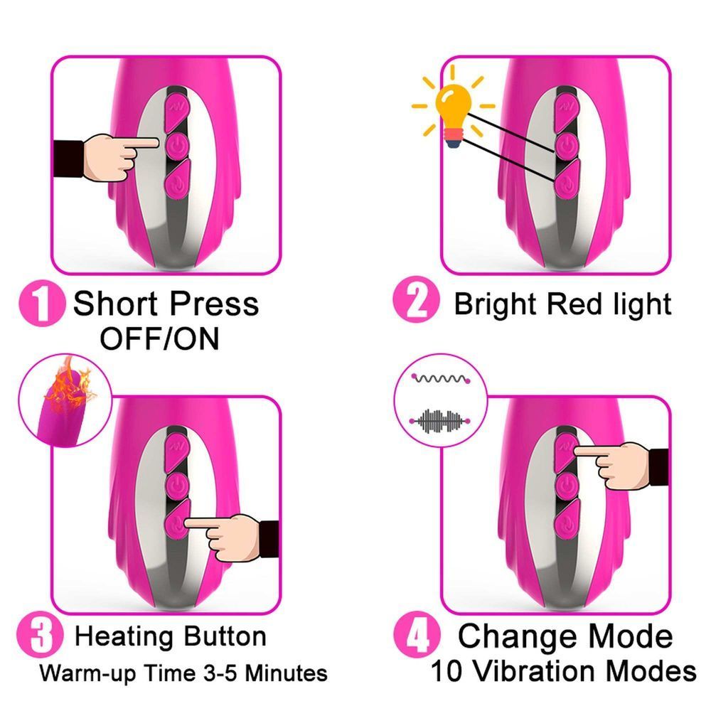 Вибратор Joker Heating Double Vibrating Massage Stick, Розовый
