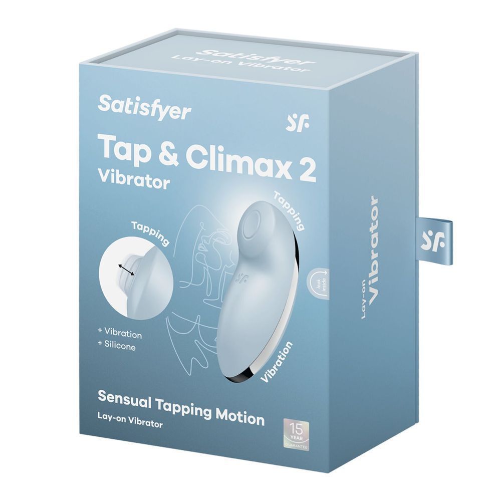 Вибростимулятор-пульсатор Satisfyer Tap & Climax 2 Blue, эффект постукивания пальцем, Голубой