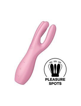 Кліторальний вібратор Satisfyer Threesome 3 Pink із трьома пальчиками, Рожевий