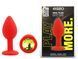 Силіконова анальна пробка EGZO - Silicone Red Round Plug Lime, size S, Червоний