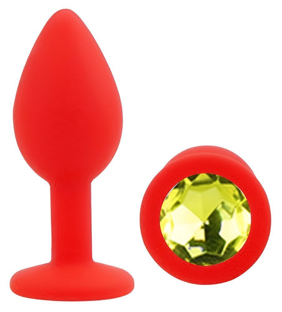 Силіконова анальна пробка EGZO - Silicone Red Round Plug Lime, size S, Червоний