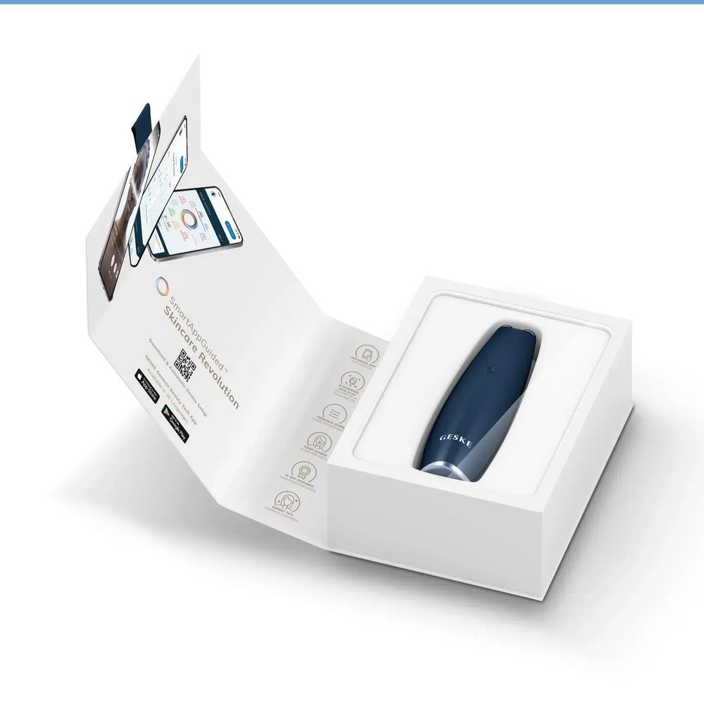 Мікрострумова ручка для підтяжки шкіри обличчя GESKE MicroCurrent Face-Lift Pen 6в1 magenta, Синий