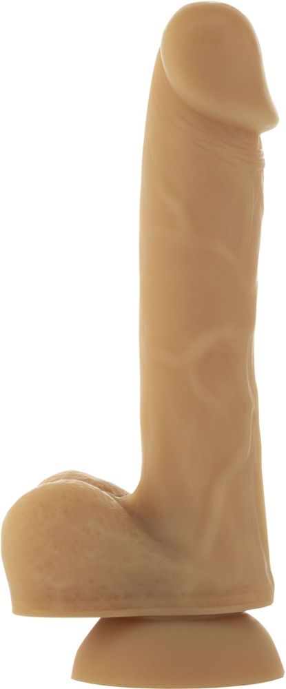 Гнучкий фалоімітатор ADDICTION - ANDREW 8″ Silicone Dong - Caramel, віброкуля в подарунок