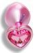 Анальна пробка з кристалом EGZO - Pink Perl Heart Plug Pink, size S, Рожевий