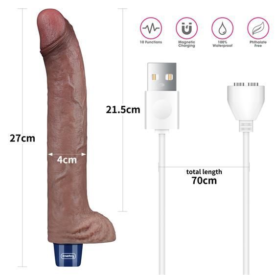 Вібратор Lovetoy Real Softee 11 Platinum Silicone, коричневий, Коричневий