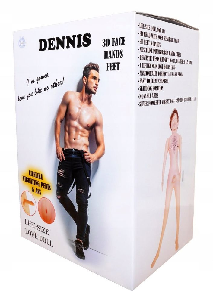 Надувна секс лялька DENNIS 3D із вставкою з кібершкіри та вібростимуляцією BOSS
