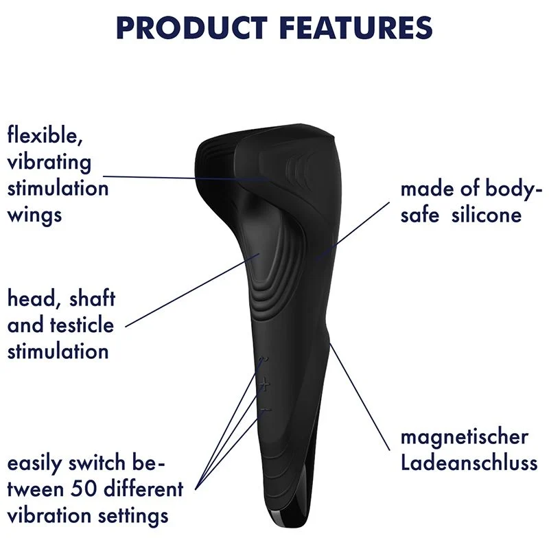Мастурбатор з вібрацією Satisfyer Men Wand, Черный