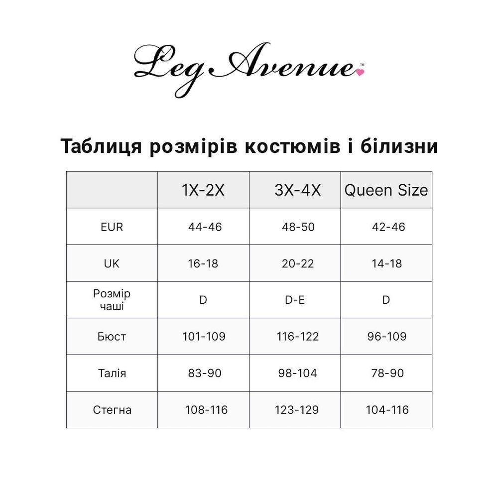 Костюм  Leg Avenue XL/XXL, боді з краваткою