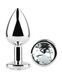 Анальна пробка з кристалом EGZO - Silver Round Plug Clear size S, Сріблястий
