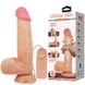 Вибратор на присоске с хребтом и эффектом скользящей кожи BAILE - Sliding Skin 8,5'' Flesh