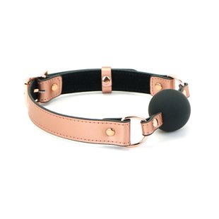 Кляп Liebe Seele Rose Gold Memory Silicone Ball Gag, золото-чорний