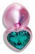 Анальная пробка с кристаллом EGZO - Pink Perl Heart Plug Marine, size S, Розовый