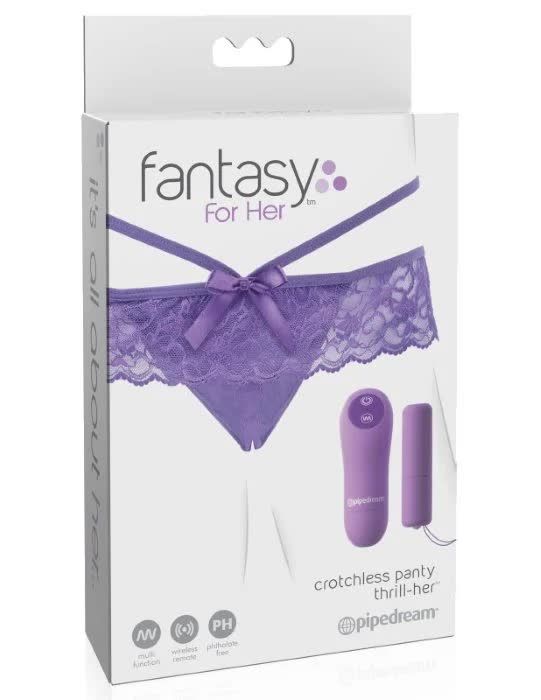 Вибротрусики Fantasy For Her Crotchless Panty Thrill-Her от Pipedream