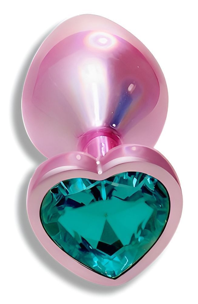 Анальная пробка с кристаллом EGZO - Pink Perl Heart Plug Marine, size S, Розовый