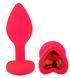 Силиконовая анальная пробка EGZO - Silicone Pink Heart Plug Red, size S, Розовый
