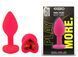 Силиконовая анальная пробка EGZO - Silicone Pink Heart Plug Red, size S, Розовый