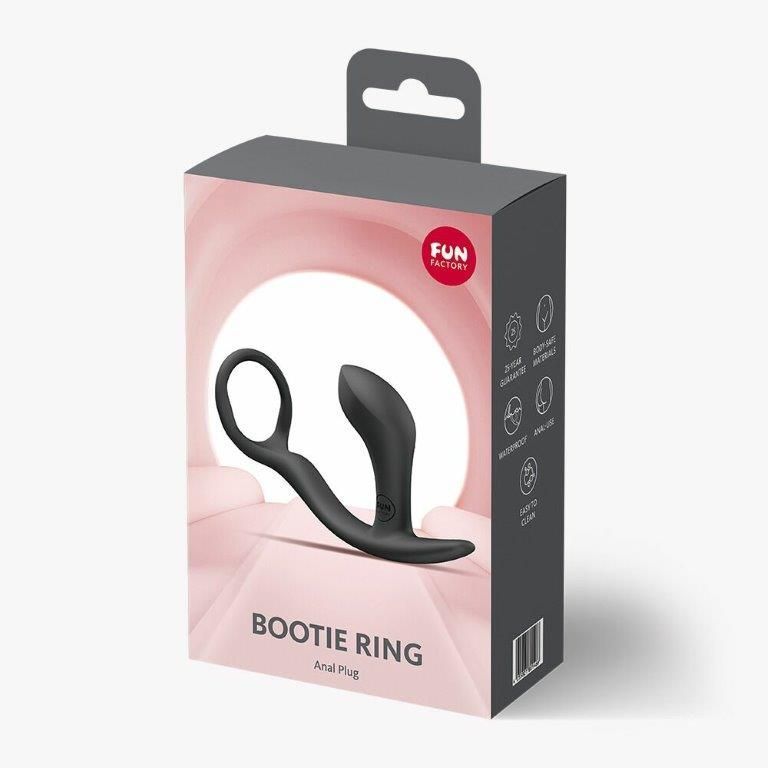 Анальная пробка с эрекционным кольцом Fun Factory Bootie Ring Black, Черный