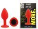 Силіконова анальна пробка EGZO - Silicone Red Round Plug Black, size S, Червоний