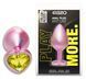 Анальна пробка з кристалом EGZO - Pink Perl Heart Plug Lime, size S, Рожевий