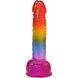 Фаллоимитатор Doc Johnson Crystal Jellies - Realistic cock with balls 8.5 Inch - Rainbow, Красный