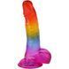 Фаллоимитатор Doc Johnson Crystal Jellies - Realistic cock with balls 8.5 Inch - Rainbow, Красный