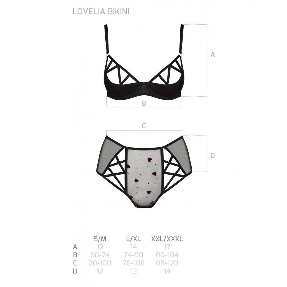 Эротический комплект с рисунком LOVELIA BIKINI black XXL/XXXL - Passion