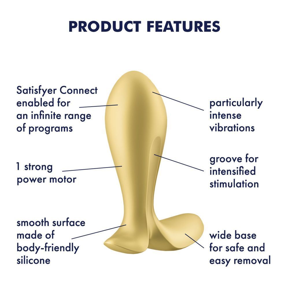 Анальна смарт-пробка із вібрацією Satisfyer Intensity Plug Gold, Золотий