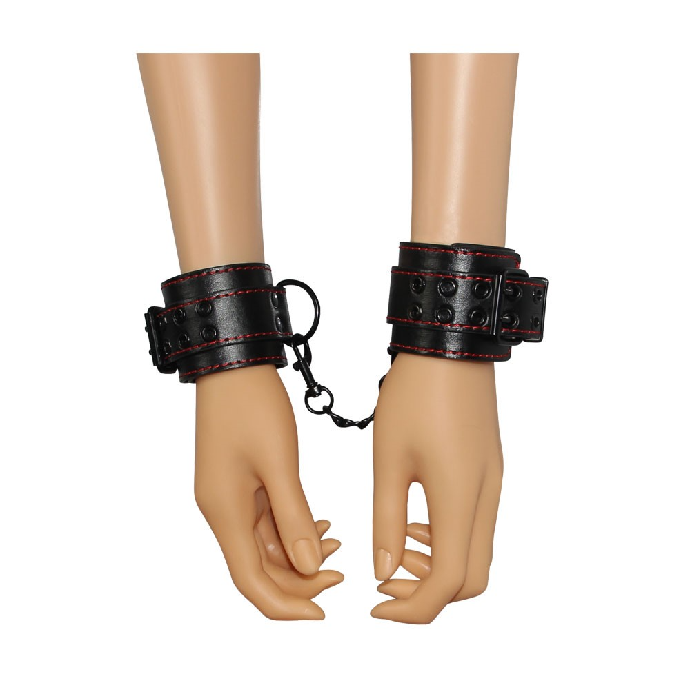 ФІКСАТОРИ ДЛЯ РУК BONDAGE FETISH PLEASURE HANDCUFFS, ЧОРНІ