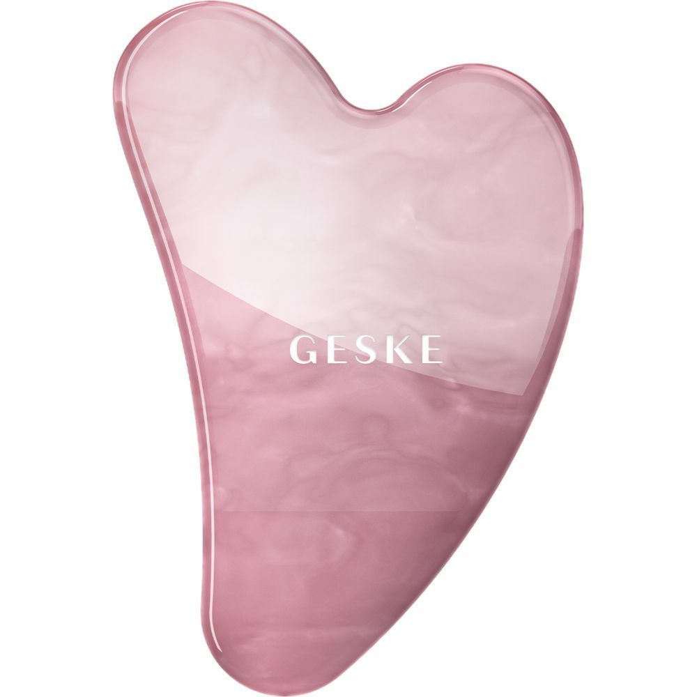 Масажер-скребок гуаша із рожевого кварцу GESKE SmartAppGuided Rose Quartz Gua Sha 5в1, Рожевий
