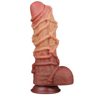 Фаллоимитатор - Dual-Layered Silicone Cock With Rope 10.5" Flesh