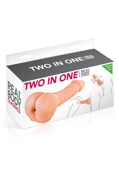Насадка на пенис и мастурбатор 2-в-1 Real Body - Two In One