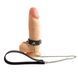 Кольцо для пениса Penis Ring с шипами и поводком, натуральная кожа