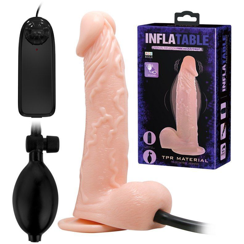 Вібратор, що розширюється, на присосці INFLATABLE, тілесний