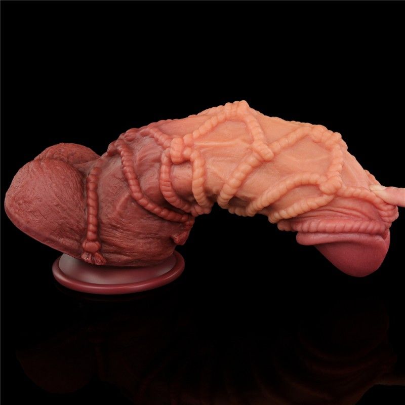 Фалоімітатор - Dual-Layered Silicone Cock With Rope 10.5" Flesh