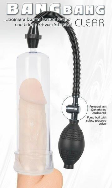 Вакуумная помпа Bang Bang Penispump, прозрачная