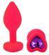 Силіконова анальна пробка EGZO - Silicone Pink Heart Plug Purple, size S, Рожевий