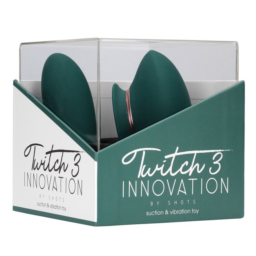 Вибратор Twitch 3 - Rechargeable Vibrator & Suction - Silicone - 10 Speed ​​- Forest Green, Зелёный