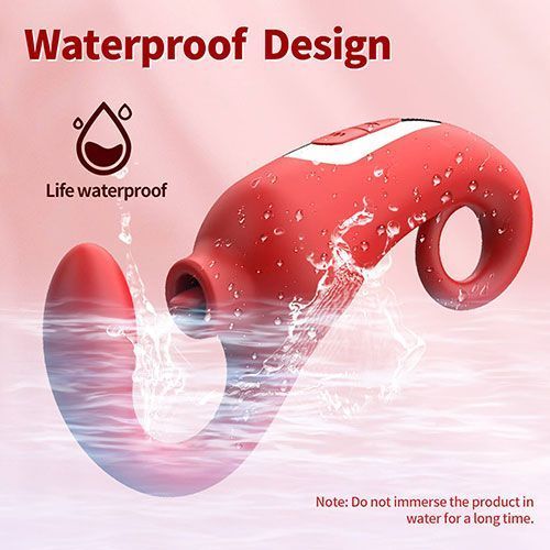 Вібратор - Merfi, 10 Vibration Functions, 10 Frequency Tongue Licking USB, Червоний