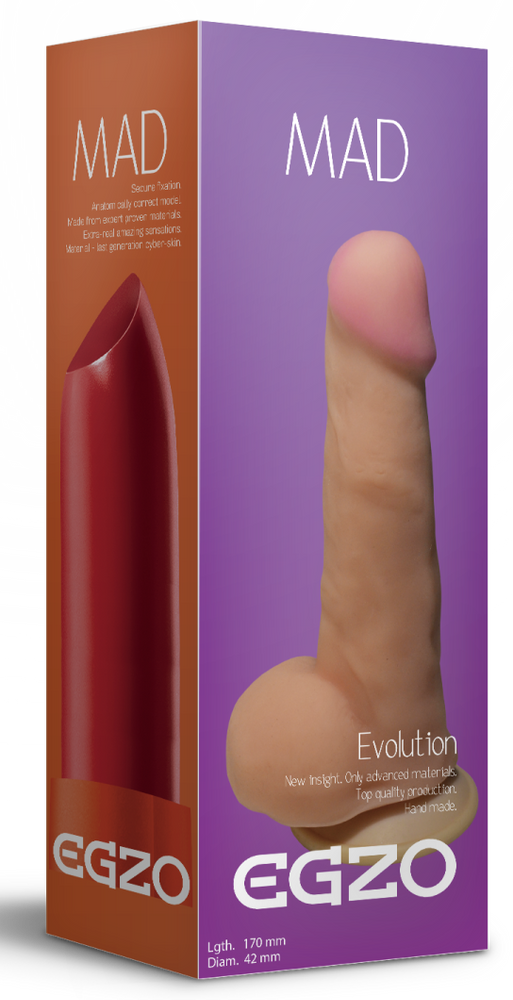Фаллоимитатор EGZO Ciberskin DS006 ( 17 см х 4,2 см ), телесный