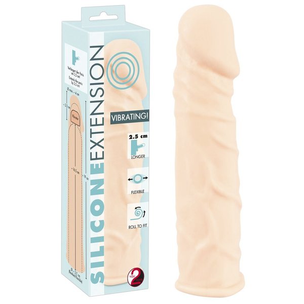 Насадка на пенис тілесного кольору - Silicone Extension Vibrating