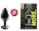 Анальна пробка з кристалом EGZO - Dark Gray Round Plug Red, size M, Темное серебро