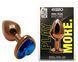 Анальная пробка с кристаллом EGZO - Dark Gold Heart Plug Blue, size S, Золотой