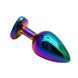 Анальная пробка с кристаллом EGZO - Multicolor Heart Plug Blue size M, Мультиколор