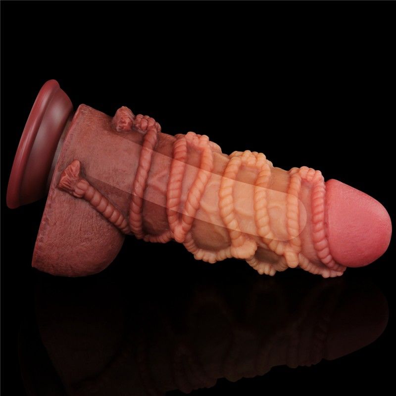 Фаллоимитатор - Dual-Layered Silicone Cock With Rope 9.5" Flesh