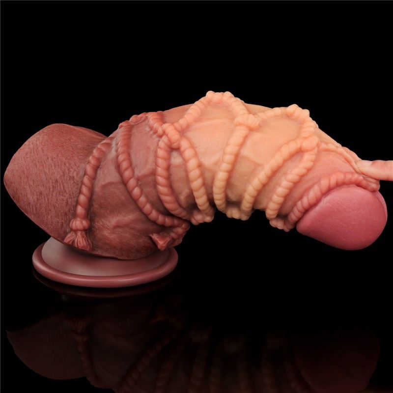 Фалоімітатор - Dual-Layered Silicone Cock With Rope 9.5" Flesh