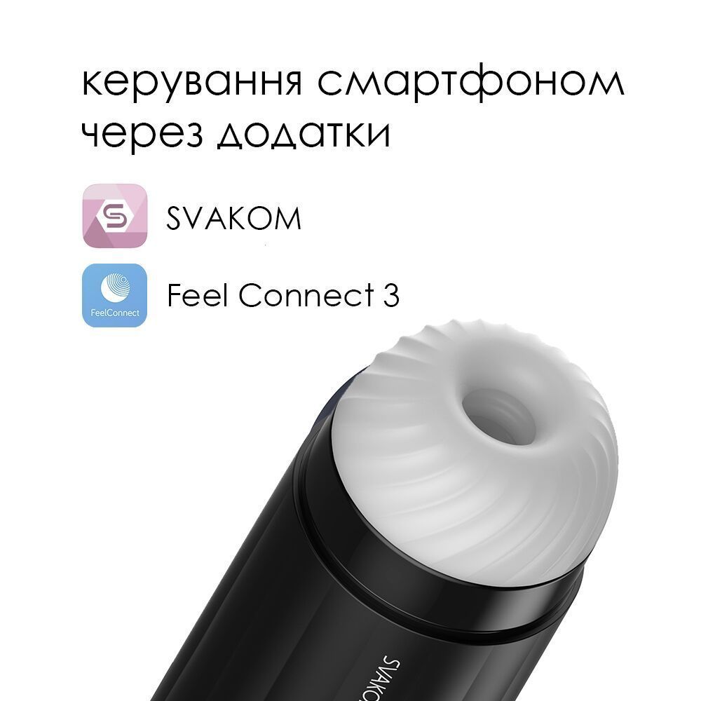 Смарт-мастурбатор с вибрацией и посасыванием Svakom Sam Neo, Черный