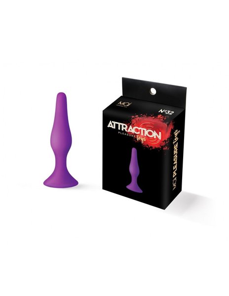 Анальна пробка на присосці MAI Attraction Toys №32 Purple, довжина 10,5см, діаметр 2,5см