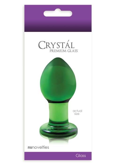 Анальная пробка Crystal Premium Glass Medium Green от NS Novelties